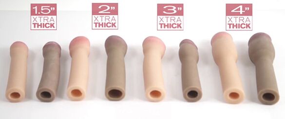 Attachments of different sizes, easily and quickly change the dimensions of the penis
