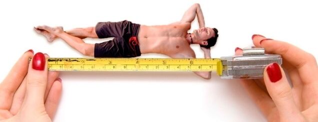the picture represents the size of the male penis before enlargement