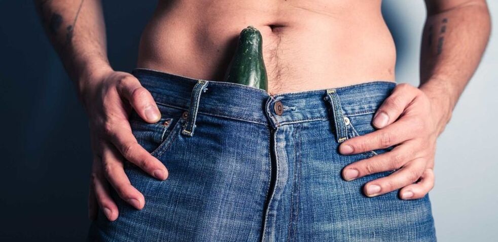 Cucumber symbolizes the growing male penis